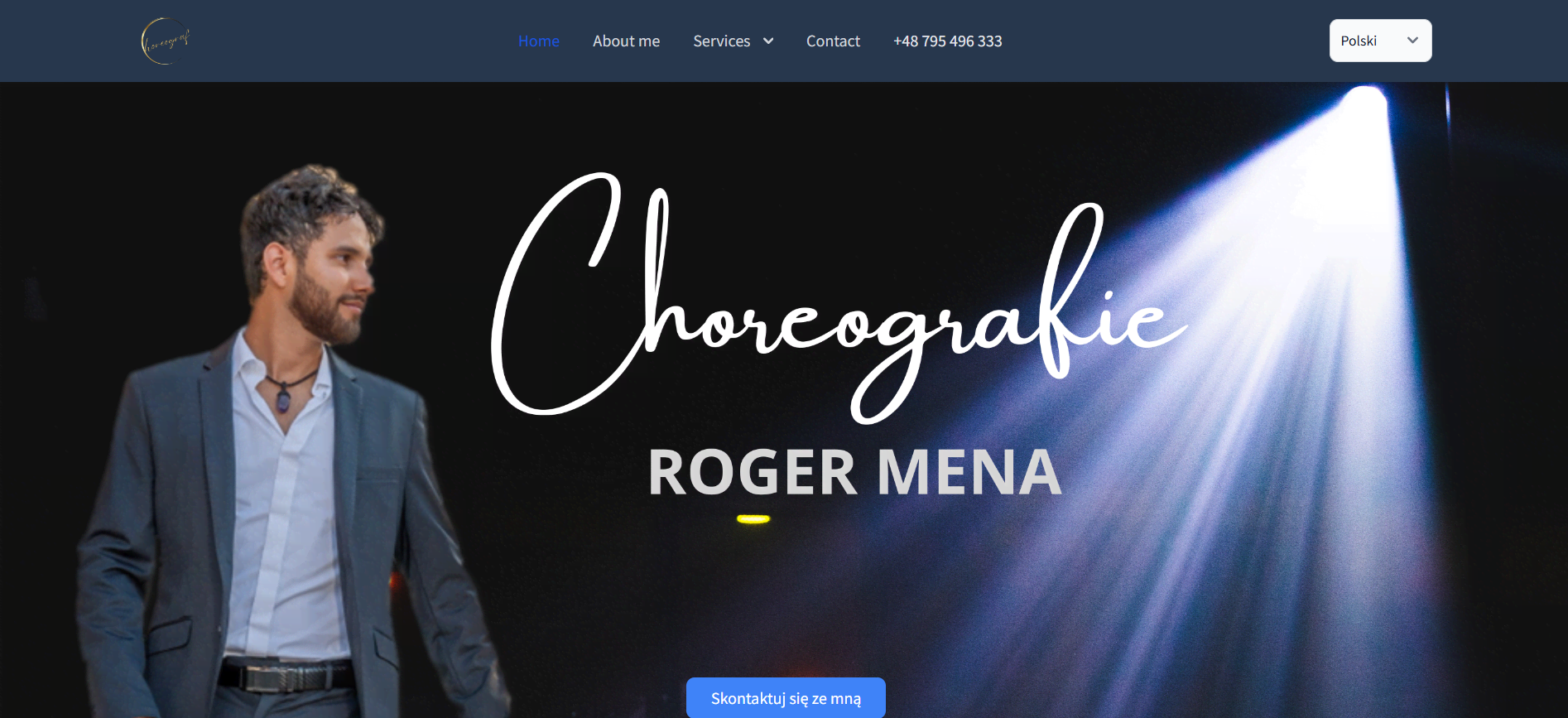 Zrzut ekranu strony choreografa